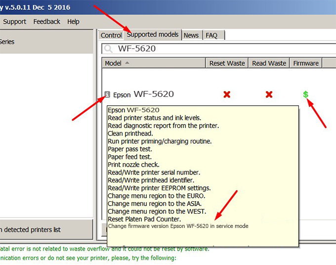 Key Firmware Epson WF-5620 Step 1